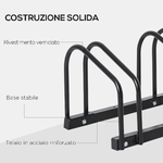 HOMCOM-Rastrelliera-Portabiciclette-Parcheggio-per-4-Biciclette-in-Acciaio-110x33x27-cm-Nero