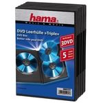 Hama DVD Triple Box black pack of 5 3 dischi Nero (Hama 5x Triple DVD/Blu-Ray Jewel Cases 3 Discs per case Black)