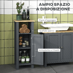 kleankin-Mobile-Bagno-Salvaspazio-con-Armadietto-e-Ripiano-Aperto-in-Legno-32x30x80cm-Grigio