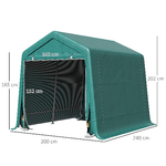 Outsunny-Tendone-Garage-per-Auto-Moto-e-Attrezzi-in-Metallo-e-Tessuto-PE-240x200x202cm-Verde