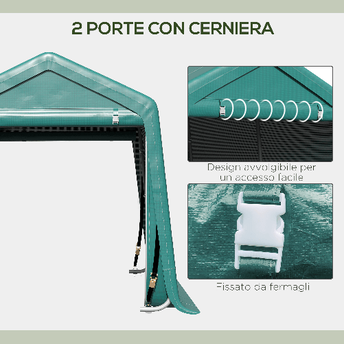 Outsunny-Tendone-Garage-per-Auto-Moto-e-Attrezzi-in-Metallo-e-Tessuto-PE-240x200x202cm-Verde