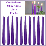 Set 10 Candele viola confezione candela avvento candelabro candelabri decorazioni natalizie vintage addobbi natalizi natale