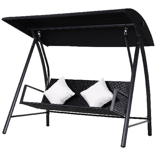 Outsunny-Dondolo-Polyrattan-da-Giardino-a-3-posti-2-Cuscini-e-Baldacchino-Ferro-Verniciato-a-Polvere-Tetto-Idrorepellente-Cuscini-Sfoderabili-198x124x179cm-360kg