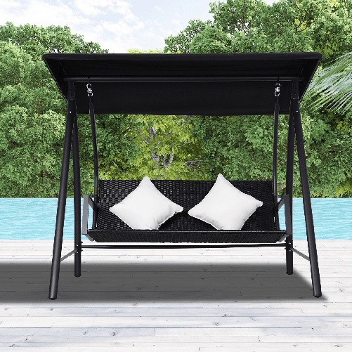 Outsunny-Dondolo-Polyrattan-da-Giardino-a-3-posti-2-Cuscini-e-Baldacchino-Ferro-Verniciato-a-Polvere-Tetto-Idrorepellente-Cuscini-Sfoderabili-198x124x179cm-360kg