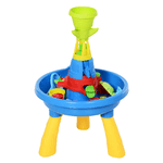 HOMCOM Playset Tavolino Acqua e Sabbia per Bambini con 21 Accessori, Set Giocattoli Tavolo Acquatico da Spiaggia ed Esterni in PP, 46x46x72 cm