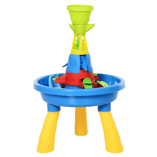 HOMCOM-Playset-Tavolino-Acqua-e-Sabbia-per-Bambini-con-21-Accessori-Set-Giocattoli-Tavolo-Acquatico-da-Spiaggia-ed-Esterni-in-PP-46x46x72-cm