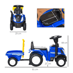 HOMCOM-Trattore-per-Bambini-Cavalcabile-con-Rimorchio-Rastrello-e-Pala-Gioco-Educativo-per-Bimbi-12-36-Mesi-91x29x44cm-Blu