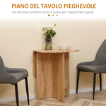 HOMCOM-Tavolo-da-Pranzo-Pieghevole-Salvaspazio-in-Legno-90x60x74cm-Quercia