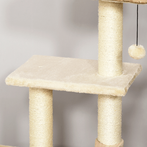 PawHut-Tiragraffi-a-Colonna-da-109cm-per-Gatti-fino-a-5kg-con-Cuccia-Giochi-e-Pali-in-Corda-Beige-60x40x109cm