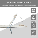 Outsunny-Sdraio-Pieghevole-Reclinabile-con-Cuscino-da-Giardino-Spiaggia-Beige