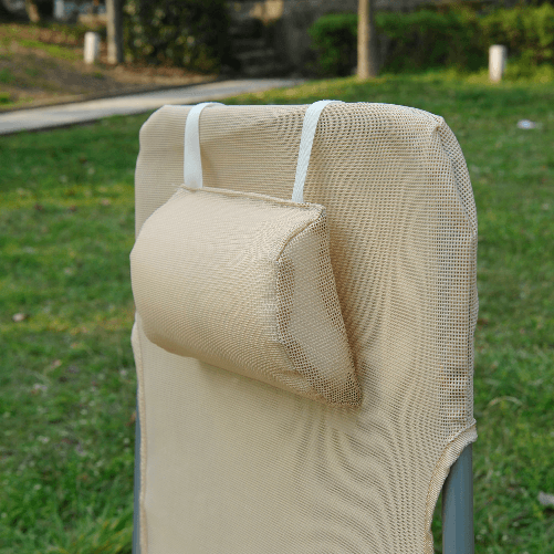 Outsunny-Sdraio-Pieghevole-Reclinabile-con-Cuscino-da-Giardino-Spiaggia-Beige