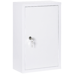 kleankin Armadietto Medicinali a 3 Ripiani in Acciaio Inox con 2 Chiavi e Montaggio a Parete, 30x14x46 cm, Bianco