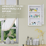 kleankin-Armadietto-Medicinali-a-3-Ripiani-in-Acciaio-Inox-con-2-Chiavi-e-Montaggio-a-Parete-30x14x46-cm-Bianco