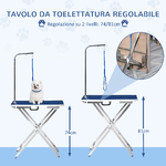 PawHut-Tavolo-Toelettatura-Pieghevole-Braccio-Regolabile-e-Guinzaglio-70x45x74-81cm-Blu