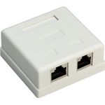 Goobay 2-port RJ45 Anschlussdose, CAT 6, STP - geschirmt (77635)