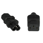 Microconnect PE613AD adattatore per presa di corrente C6 C13 Nero (Power Adapter C6 to C13 F-F - IEC 60320-C6 Female - C