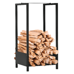 Outsunny-Scaffale-Portalegna-da-Esterno-e-Interno-in-Acciaio-con-Base-Rialzata-39x35x76cm-Nero