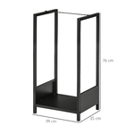 Outsunny-Scaffale-Portalegna-da-Esterno-e-Interno-in-Acciaio-con-Base-Rialzata-39x35x76cm-Nero