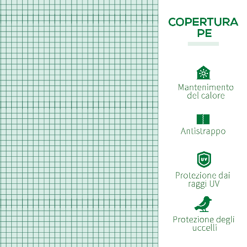 Outsunny-Serra-per-Piante-Fiori-Ortaggi-Colivazione-da-Giardino-Balcone-con-Tubi-di-Acciaio-e-Copertura-in-Polietilene-con-3-Porte-Verde--400cm-x-100cm-x-80cm-