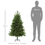 HOMCOM-Albero-di-Natale-Artificiale-da-150cm-con-440-Rami-Base-Pieghevole-e-Rimovibile