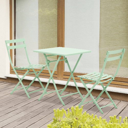 Outsunny-Set-Tavolo-e-Sedie-da-Giardino-ed-Esterno-in-Metallo-Verde-Set-da-3-Pezzi-Pieghevole-e-Salvaspazio