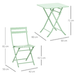 Outsunny-Set-Tavolo-e-Sedie-da-Giardino-ed-Esterno-in-Metallo-Verde-Set-da-3-Pezzi-Pieghevole-e-Salvaspazio