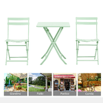 Outsunny-Set-Tavolo-e-Sedie-da-Giardino-ed-Esterno-in-Metallo-Verde-Set-da-3-Pezzi-Pieghevole-e-Salvaspazio