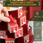 HOMCOM-Calendario-Avvento-di-Natale-a-Cono-con-Motivi-a-Tema-e-10-Luci-a-LED-22x22x35-cm-in-Compensato-Rosso-Verde-e-Giallo