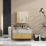 kleankin-Mobile-da-bagno-con-Specchio-e-4-Ripiani-interni-in-truciolato-60x15x60cm-color-Legno