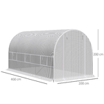 Outsunny-Serra-da-Giardino-a-Tunnel-4x2x2m-con-Struttura-in-Acciaio-e-Telo-in-Polietilene-Bianco