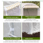 Outsunny-Serra-da-Giardino-a-Tunnel-4x2x2m-con-Struttura-in-Acciaio-e-Telo-in-Polietilene-Bianco