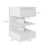 HOMCOM-Comodino-Moderno-in-Truciolato-e-MDF-con-un-Cassetto-e-2-Ripiani-39x39x65-cm-Bianco