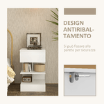 HOMCOM-Comodino-Moderno-in-Truciolato-e-MDF-con-un-Cassetto-e-2-Ripiani-39x39x65-cm-Bianco