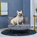 PawHut-Divano-per-Cani-di-Piccola-Taglia-e-Gatti-Cuccia-di-Lusso-in-Velluto-Blu-e-Oro