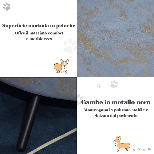 PawHut-Divano-per-Cani-di-Piccola-Taglia-e-Gatti-Cuccia-di-Lusso-in-Velluto-Blu-e-Oro