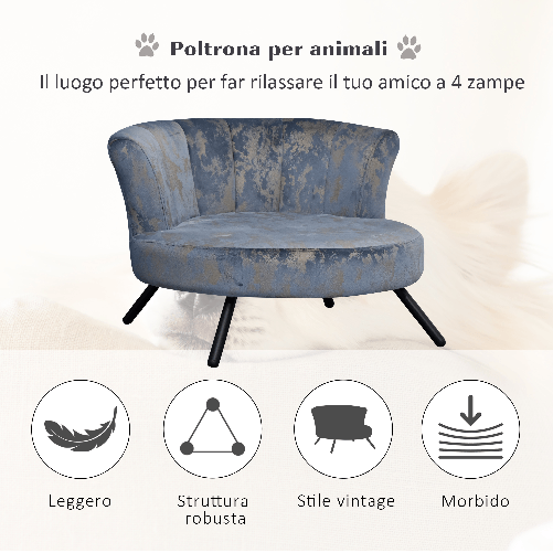 PawHut-Divano-per-Cani-di-Piccola-Taglia-e-Gatti-Cuccia-di-Lusso-in-Velluto-Blu-e-Oro