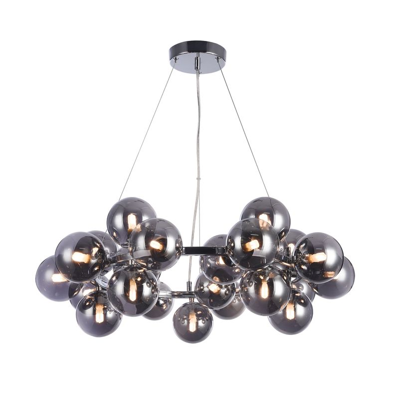 Lampadario-Contemporaneo-Dallas-Metallo-Cromo-25-Luci-Diffusori-FumA-