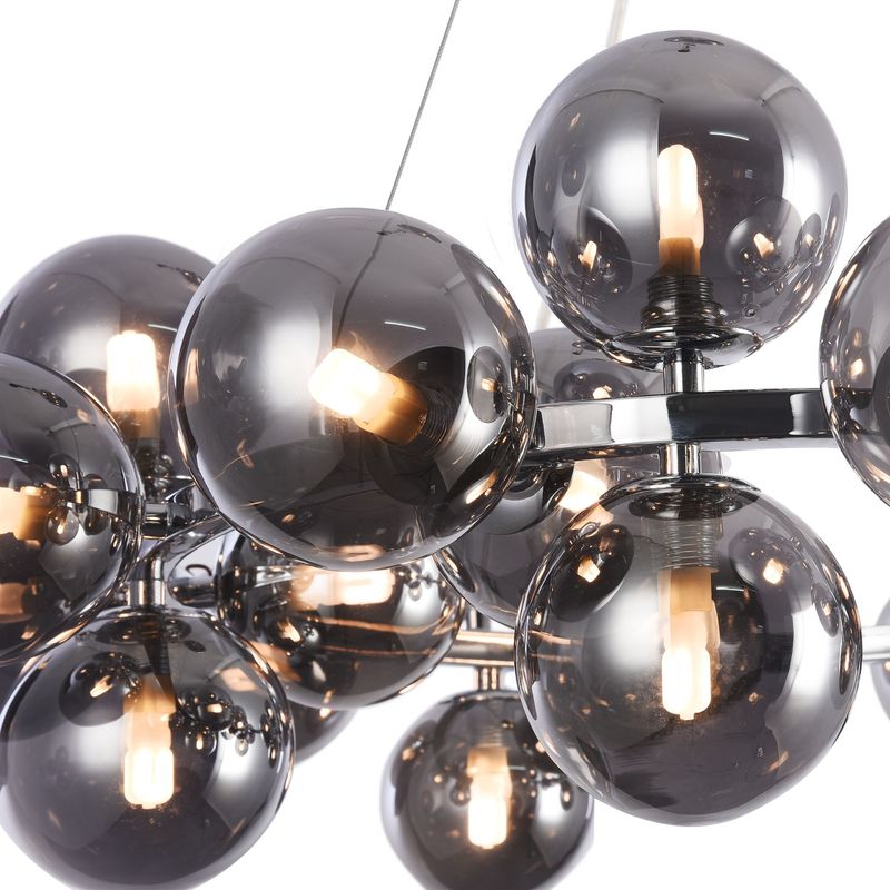 Lampadario-Contemporaneo-Dallas-Metallo-Cromo-25-Luci-Diffusori-FumA-