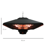 Outsunny-Lampada-Riscaldante-per-Esterni-con-Luce-LED-2-Livelli-di-Potenza-e-Telecomando---Nero