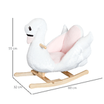 HOMCOM-Cavallo-a-Dondolo-a-Forma-di-Cigno-con-Musica-Struttura-in-Metallo-e-Legno-Rivestimento-Peluche-60x32x55cm-Bianco