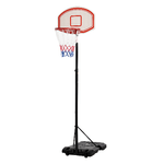 HOMCOM Canestro Basket Altezza Regolabile 5 Livelli 175-215cm, Struttura Metallo con Ruote, Nero