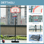 HOMCOM-Canestro-Basket-Altezza-Regolabile-5-Livelli-175-215cm-Struttura-Metallo-con-Ruote-Nero