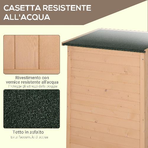 Outsunny-Casetta-da-Giardino-in-Legno-di-Abete-Impermeabile-Capanno-Attrezzi-da-Esterno-75x56x115cm