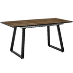 HOMCOM Tavolo da Pranzo Salvaspazio Allungabile per 4-6 Persone in MDF e Metallo, 120-160x80x76 cm, color Legno