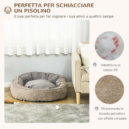 PawHut-Cuccia-per-Cani-Imbottita-con-Cuscino-e-Bordi-Rialzati-Rivestimento-in-Tessuto-85x85x35cm-Grigio