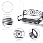 Outsunny-Altalena-da-giardino-Sospeso-in-Ferro-Battuto-Nero