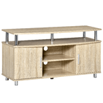 HOMCOM-Mobile-TV-Moderno-con-2-Ripiani-Fori-Passacavi-e-2-Armadietti-in-MDF-105x40x55cm---Rovere