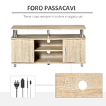 HOMCOM-Mobile-TV-Moderno-con-2-Ripiani-Fori-Passacavi-e-2-Armadietti-in-MDF-105x40x55cm---Rovere