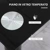 HOMCOM-Tavolo-da-Pranzo-Rettangolare-Tavolo-Cucina-Moderno-per-Soggiorno-Gambe-Rotonde-in-Metallo-e-Piano-in-Vetro-Temperato-120x60x75cm-Nero