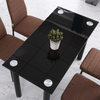HOMCOM-Tavolo-da-Pranzo-Rettangolare-Tavolo-Cucina-Moderno-per-Soggiorno-Gambe-Rotonde-in-Metallo-e-Piano-in-Vetro-Temperato-120x60x75cm-Nero